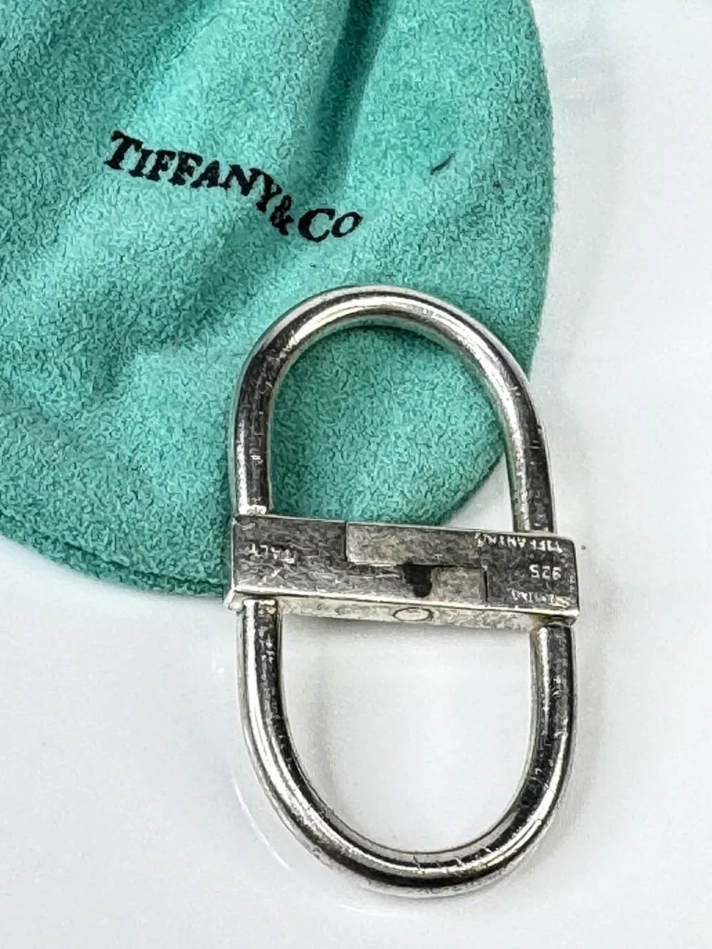 Vintage Tiffany & Co. Sterling Silver Key Lock Padlock with Pouch SS430